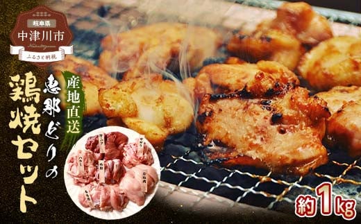 産地直送! 恵那どりの鶏焼セット 計1kg(2~3人前)冷凍 F4N-2402