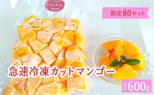 急速冷凍カットマンゴー　アップルマンゴー（限定80セット）300ｇ×2　【沖縄県今帰仁村産】