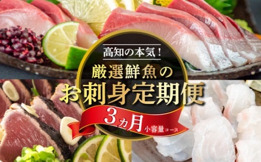 刺身 定期便 3ヶ月 小容量 コース 小島水産 産地直送 かつお ブリ 鯛 3回 新鮮 乙女鯛 乙女ブリ 藁焼き かつおタタキ タイ 鰤 ぶり 鰹タタキ 鰹 カツオ かつおのたたき お刺身 高知県 須崎市