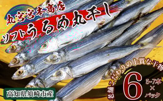 うるめの丸干し(ソフト) 6パック 鰯 煮干し 真いわし 真鰯 稚魚 おやつ おつまみ ウルメイワシ 乾物 干物 ひもの魚介 加工品 ウルメ 丸宮 宮本 商店 土佐 海洋深層水 ミネラル 高知県 須崎市