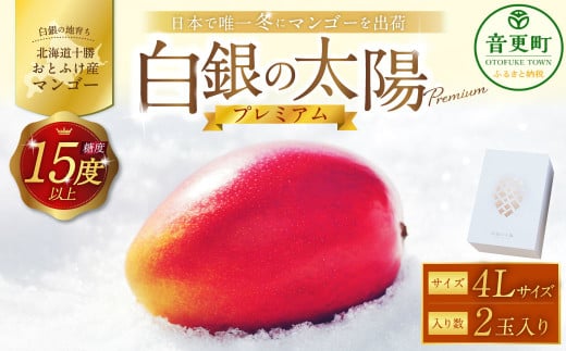 ［先行受付］おとふけ産マンゴー「白銀の太陽プレミアム」4Lサイズ×2玉【D28】《2025年11月上旬より発送開始予定》