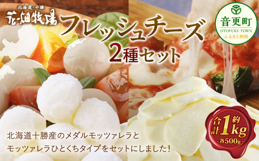 花畑牧場 フレッシュチーズ2種セット(メダルモッツァレラ 約500g+モッツァレラひとくちタイプ 約500g)【A91】 モッツァレラチーズ 北海道産