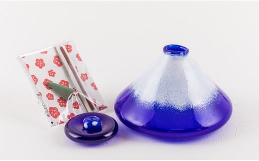 西伊豆ガラス「富士山お香立て」 伊豆 ガラス 富士山 お香 手作り 黄金崎クリスタルパーク