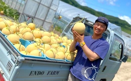 【2026年発送】遠藤ファームの中富良野メロン青肉　大玉 2玉（計3.2kg以上）