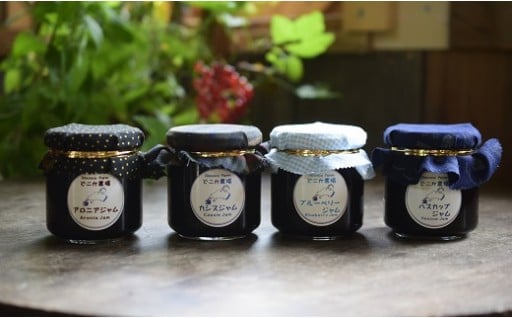 どこか農場のベリージャム四兄弟（ハスカップジャム、ブルーベリージャム、カシスジャム、アロニアジャム）+ はちみつセット