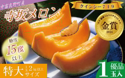【2026年発送】【中富良野町】寺坂メロン　1玉入り（赤肉特大）