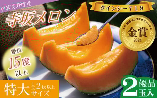 【2026年発送】【中富良野町】寺坂メロン　2玉入り（赤肉特大）