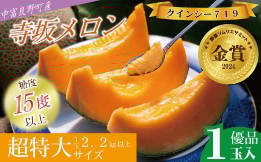 【2026年発送】【中富良野町】寺坂メロン　1玉入り（赤肉超特大）