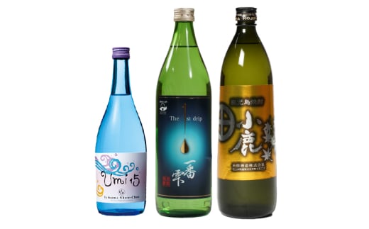 1040 芋焼酎『小鹿』『一番雫』900mlと『海わり』720ml 計3本セット KN034-006