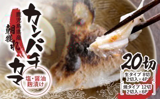 487-1 カンパチカマ塩・醤油麹(こうじ)漬け20切 KN037-001-02