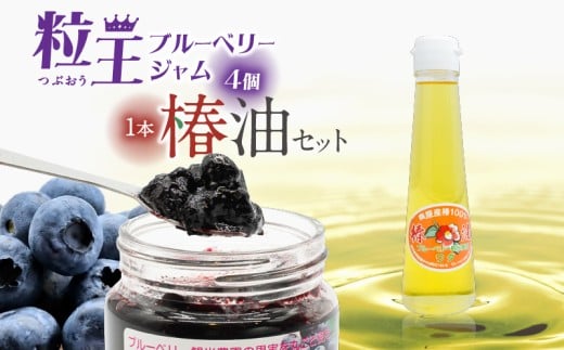 326-3 粒王 ブルーベリージャム 800gと椿油 120ml KN030-004