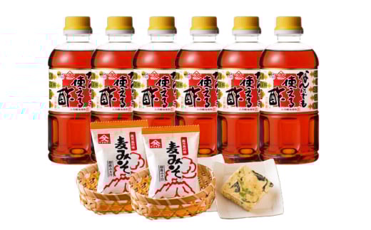 [ 期間限定 ]1995 なんにでも使える酢500ml×6本+みそ汁セット KN016-005-01