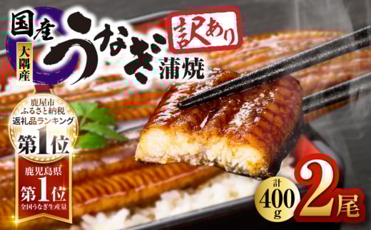 2332 【訳あり】鹿児島県大隅産うなぎ蒲焼2尾セット(計400g) KN007-002-01