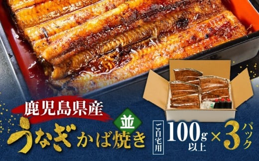 鹿児島県産!老舗うなぎ屋のうなぎのかば焼き3尾(並・100g以上×3パック)【ご自宅用】 A040-009-07