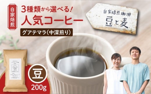 [自家焙煎]豆と麦 グアテマラ(豆) 200g×1袋 A017-017-01