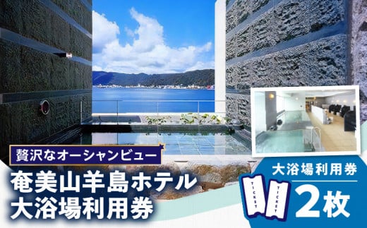 贅沢なオーシャンビュー☆奄美山羊島ホテル大浴場利用券(2枚) A090-006