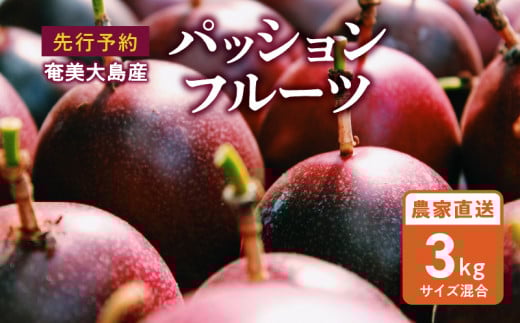 【2026年先行予約】奄美大島産 パッションフルーツ 3kg(サイズ混合) A092-002