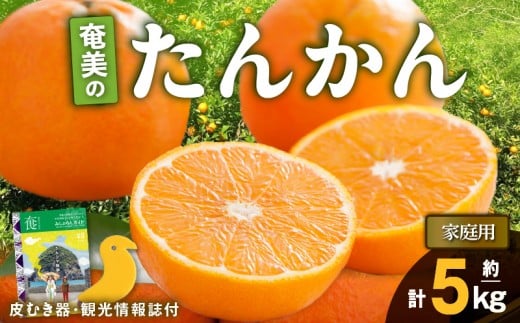 【2026年先行予約】奄美のたんかん家庭用 5kg(皮むき器・観光情報誌付) A052-022-01