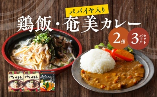 鶏飯・パパイヤ入り奄美カレーセット A003-006