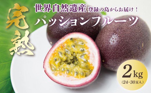 【2026年先行予約】《奄美大島産パッションフルーツ》家庭用2kg(24~30玉入り) A145-006