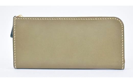 栃木レザー使用｜滑らか本革Lジップ長財布｜Lzip wallet 01｜オリーブ｜minca（全6色）