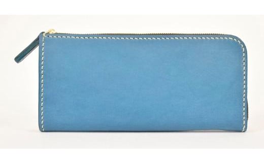 栃木レザー使用｜滑らか本革Lジップ長財布｜Lzip wallet 01｜ブルー｜minca（全6色）
