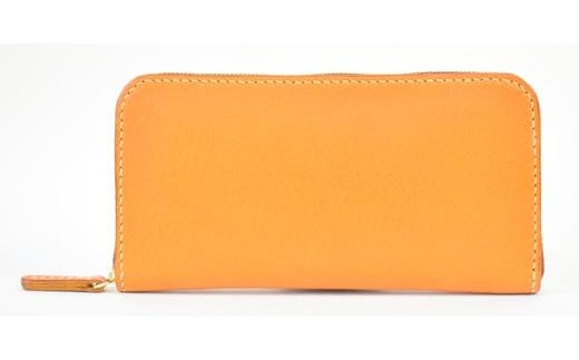 栃木レザー使用｜やわらか本革Lジップ長財布｜Round zip wallet 02｜キャメル｜minca（全6色）