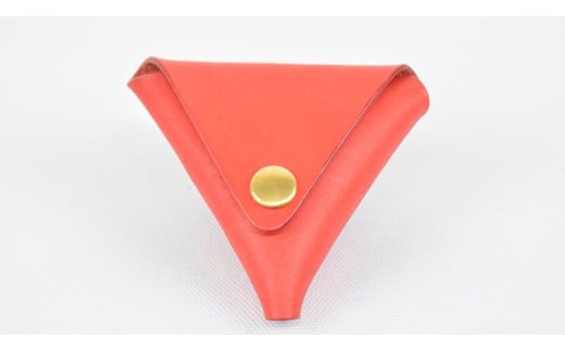 【minca】 栃木レザーの三角コインケース小 小銭入れ コンパクト 小さめ/Coin purse 01/レッド　469【雑貨 ファッション 人気 おすすめ 】
