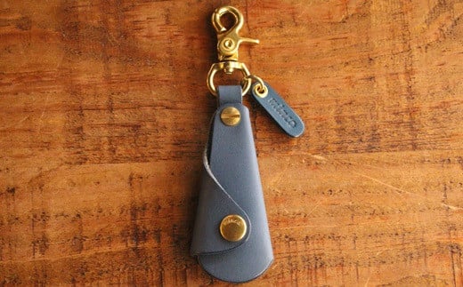 【minca】栃木レザーの真鍮靴ベラキーホルダー/シューホーン01/ブルー 641【雑貨 日用品 人気 おすすめ 】