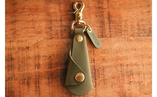 【minca】栃木レザーの真鍮靴ベラキーホルダー/シューホーン01/オリーブ 641【雑貨 日用品 人気 おすすめ 】