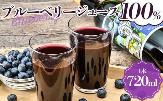 ブルーベリー100%ジュース 1本(720ml) 【中泊町特産物直売所ピュア】 中里 小泊 中泊 青森 F6N-215