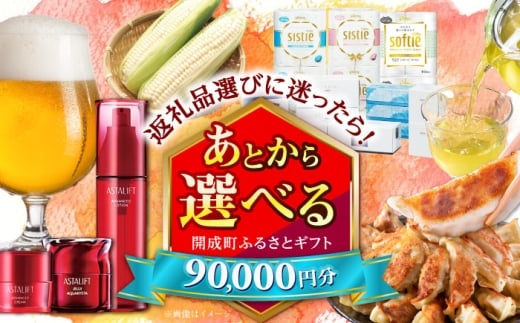 【あとから選べる】開成町ふるさとギフト 9万円分 あとから寄附 選べる寄附 ティッシュ トイレットペーパー 化粧品 餃子 体験 お茶 日本酒 定期便 神奈川 開成町 [BDZZ006]