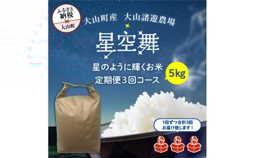 MR-09【定期便3回コース】大山諸遊農場の星のように輝くお米「星空舞」5kg×3回