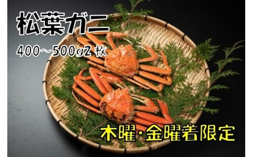 OM-19-2 ボイル松葉ガニ(400~500gを2枚)【木曜・金曜到着限定】【11月下旬以降発送】