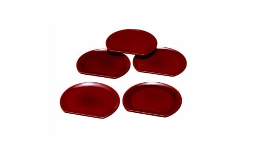 4.5寸 半月銘々皿 両面春慶塗 (5枚組)【YG119】【yma307】