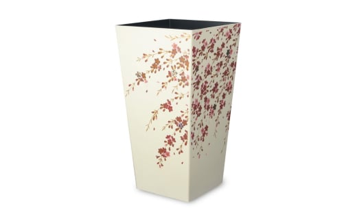 蒔絵調 ダストボックス L角 9.5L 桜ホワイト タツクラフト 【Tk148】【ttcf027】
