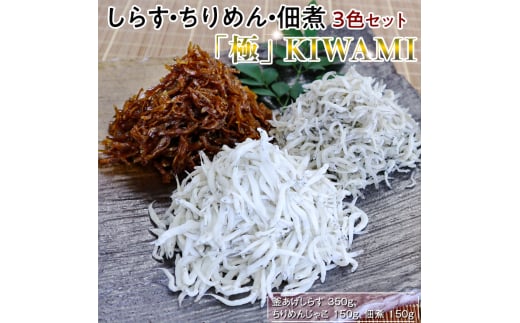 しらす・ちりめん・佃煮3色セット「極」 kiwami 釜揚げ 釜揚 釜あげ シラス しらす丼 国産 冷蔵 個包装 魚 お魚 さかな 食品 和歌山県 由良町 新鮮 【dig008】