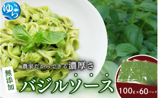 お得なパック入り60袋 農家だからできる濃厚『バジルソース ジェノベーゼ』【fmlb053】
