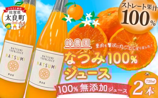 なつみ100%ジュース720ml×2本セット 無添加 ストレートジュース みかんジュース ストレート 100% オレンジジュース ジュース なつみ 柑橘 果汁飲料  果物 くだもの フルーツ 飲料 果汁100% 無着色 無香料 佐賀県 太良町 O180