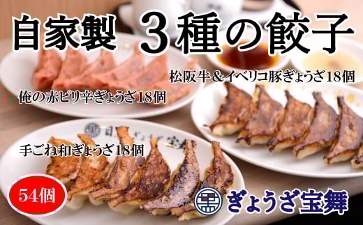 3種のぎょうざ食べ比べセット（54個）
