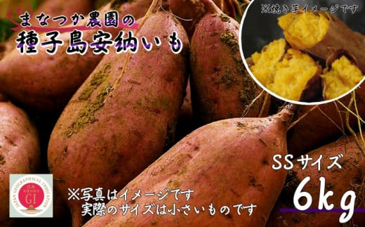 【  新物  】まなつか農園の 種子島 安納いも  (生いも) SSサイズ 6kg NFN550 【300pt】