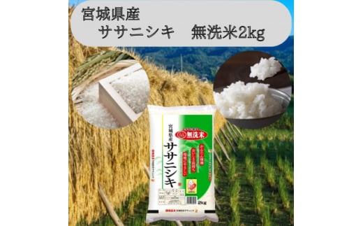 令和7年産　宮城県産＜ササニシキ＞無洗米2kg【1545986】