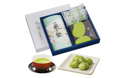 宮城県の郷土料理の「すんだ餅」と「喜久福ずんだ」と深蒸し煎茶の詰め合わせ【1266943】