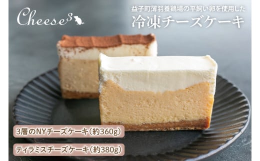 3層のNYチーズケーキとティラミスチーズケーキの冷凍ハーフ&ハーフケーキ|栃木県 益子町 ふるさと納税 チーズケーキ ティラミス ケーキ 冷凍ケーキ(CP003)