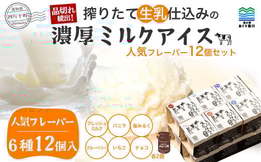 搾りたて 生乳 仕込みの濃厚 ミルクアイス 人気フレーバー12個セット(6種類)Qak-36 アイスクリーム アイス アイスセット バニラアイス ブルーベリーアイス いちごアイス イチゴアイス チョコ チョコアイス アイス大容量 詰め合わせ セット 人気 カップ