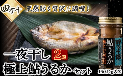 四万十川天然鮎を贅沢に満喫!極上うるか(1瓶)と一夜干し(2尾)セット Esg-21 あゆ アユ 鮎のひらき あゆのひらき 魚 魚介 川魚 塩焼き 干物 ひもの 海鮮 塩辛 にがうるか うるか おつまみ 珍味 発酵食品