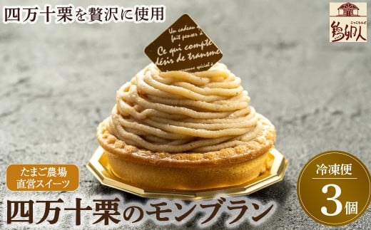 たまご農場直営スイーツ!四万十栗のモンブラン 3個入り Gbn-52 栗 くり クリ ケーキ 洋菓子 お菓子 スイーツ 和スイーツ マロン 和栗 ギフト スイーツギフト 贈り物