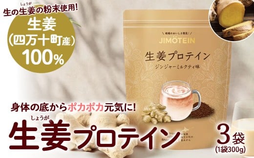 四万十町産生姜をたっぷり使用!クラファン291%達成の生姜プロテイン 3袋 /Org-A06 しょうが しょうがプロテイン 加工食品 プロテイン 健康食品 美容 ダイエット体づくり 筋トレ