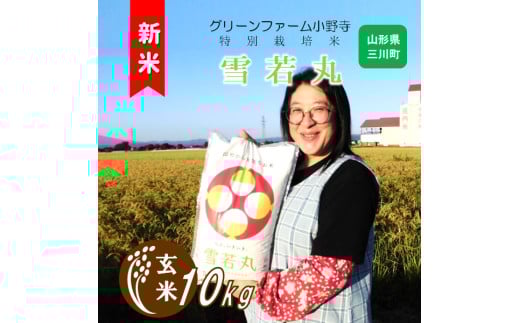[令和7年産・玄米]グリーンファーム小野寺の特別栽培米雪若丸10kg ※10月中旬頃から順次配送予定