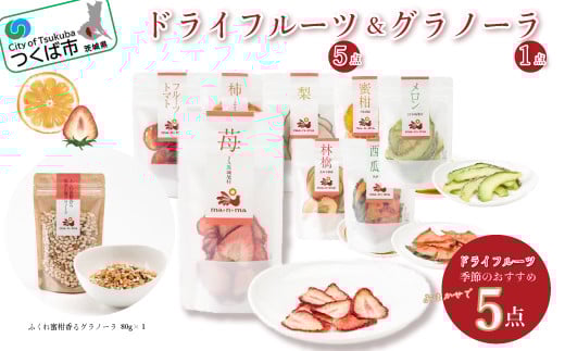 ドライフルーツ&グラノーラセット【 いちご メロン スイカ キウイ りんご トマト 柿 みかん 果物 フルーツ 茨城県 つくば市 】
